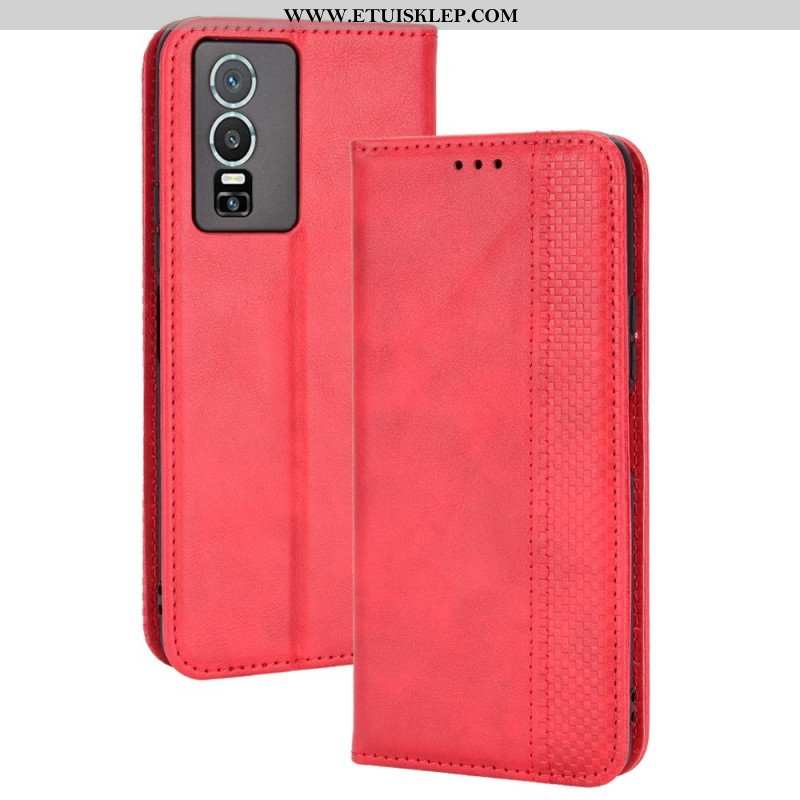 Etui Na Telefon do Vivo Y76 5G Etui Folio Stylizowany Skórzany Styl